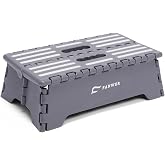 Fanwer 5 inch Portable Folding Step Stool, Plastic Collapsible Step Stool | Safe &amp; Stable, Foldable Stepping Stool for Car, Bathroom, Bedroom, Step Stools for Elderly &amp; Adults (Gray)