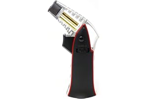 Scorch Torch CNC Machined 6.75" Tall Handheld Aluminum Flame Adjustable Butane Refillable Torch In Gift Box (Silver)