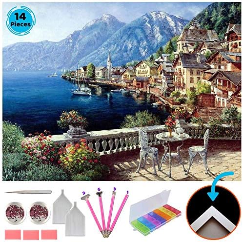 Diamond Painting Kits for Adults - Full Drill, DIY Art Crafts, Framed, 14 Pieces, 16''x12''