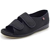 Mei MACLEOD Women's Comfortable Open Toe Arthritis Edema House Slippers for Diabetic Flat Feet Swollen Feet