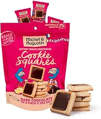 Michel et Augustin Cookies, Individually Wrapped Snacks, Gourmet Dark Chocolate & Sea Salt Shortbread, 15 French Butter Cooki