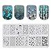 BEAUTYBIGBANG 4Pcs Nail Stamping Plate Summer Theme - Beach Ocean Fruit Rain Image Plates Nail Art Design Stamp Kits Manicure Template set