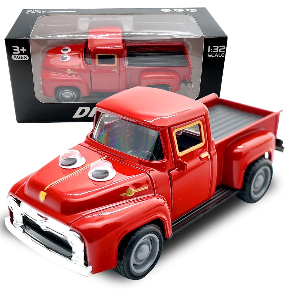Spiritzohic Pull-Back Red Truck Toy for Kids Alloy Toddlers Car ToyAlloy Diecast Toy Vehicles Bus Toys Metal Die Cast Free Wheeling Action Toy Birthday Gift for Kids Grils and Boys