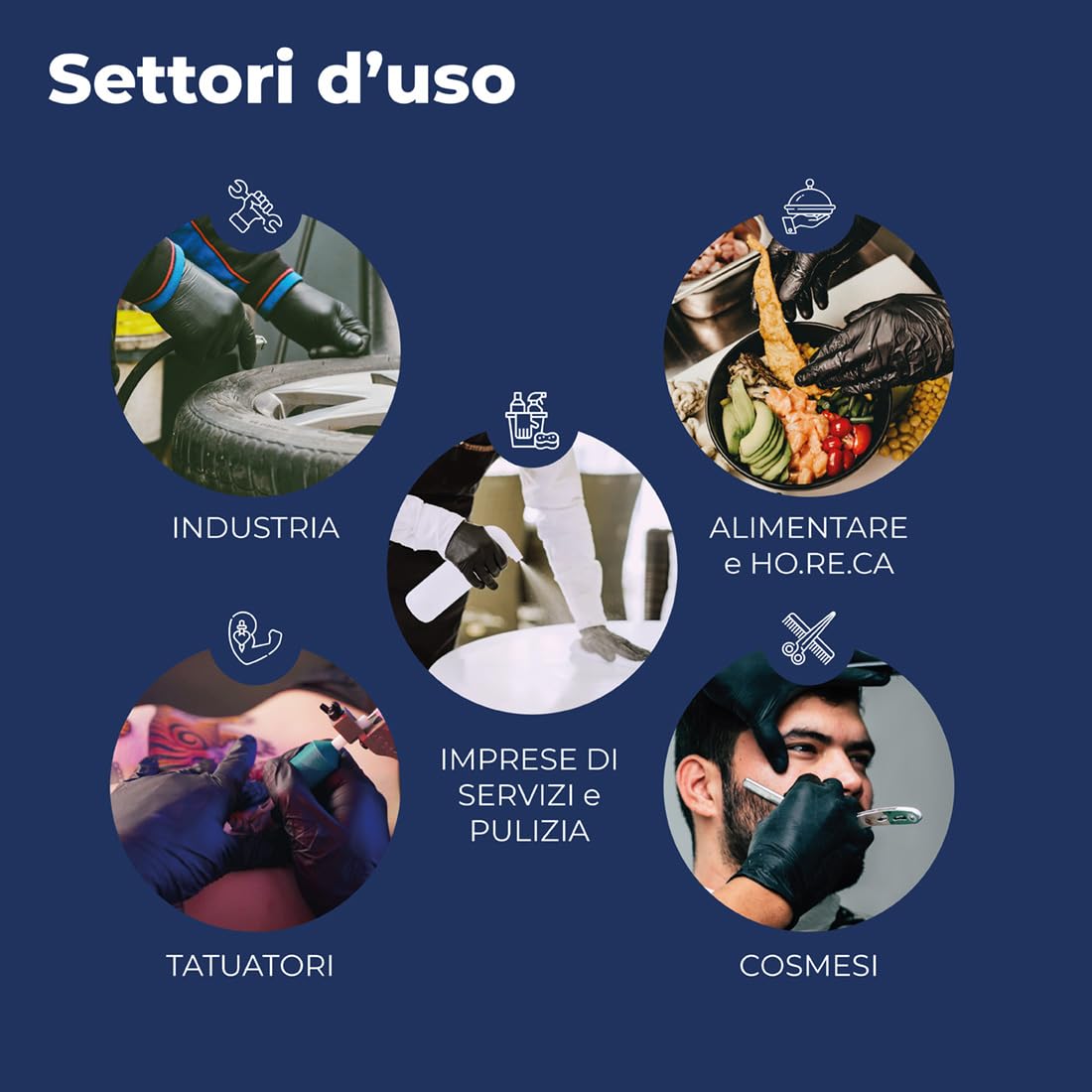 Reflexx R78 Nitrilhandschuhe, Puderfrei, Größe S, Schwarz (Packung mit 100 Stück) 8