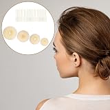 Gunwon 4pc Hair Donut Bun Shaper Set 4 Sizes Beige Nylon 20 Golden Bobby Pins view 3