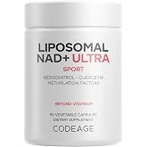Codeage Liposomal NAD+ with Resveratrol &amp; Vitamin B, 90 Capsules | NAD+ with resveratrol, quercetin, betaine, riboflavin, vitamin B complex. Liposomal delivery. Vegan, non-GMO.