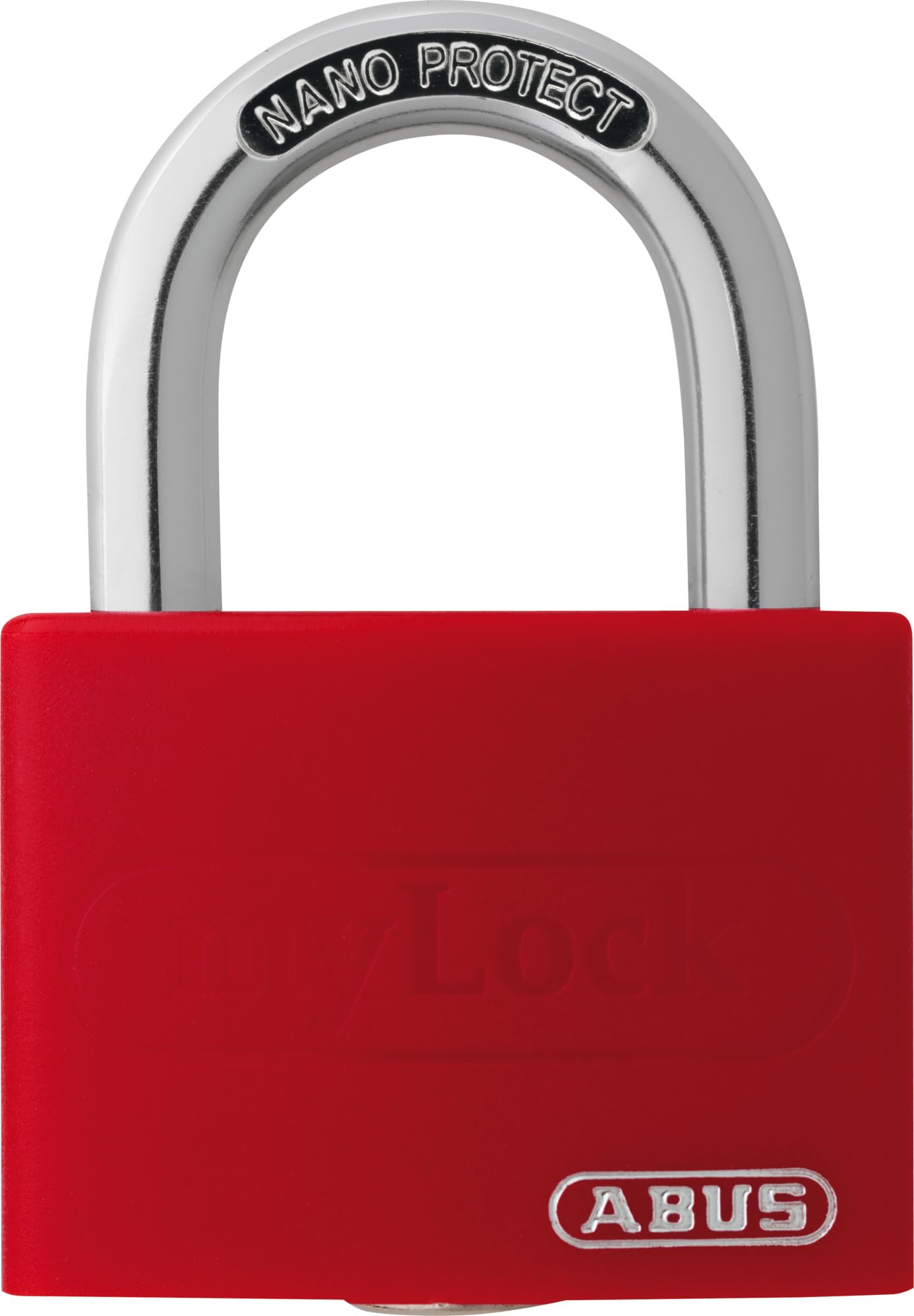 ABUS Padlock T65AL/40 myLOCK - Individually writable - Locker Lock - Solid Aluminium Lock Body - ABUS Security Level 5 - red