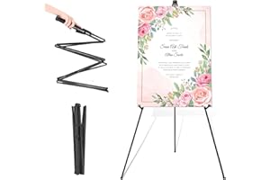 Easel Stand for Wedding Sign & Poster 63'' Tripod Collapsible Portable Artist Floor Easels for Display Show - Easy Folding Te