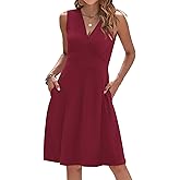 AUSELILY Womens Summer Dresses 2026 Sleeveless V Neck Wrap Floral Sundress with Pockets