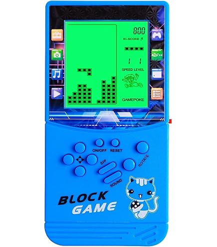 Console De Jeu HLF 23 Jeux Intégrés – écran Rétroéclairé Bleu, Pile Lithium Ou AAA, Sortie Casque