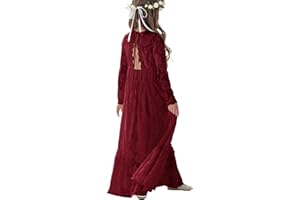 ALLOVIN Toddler & Girls Long Sleeve Lace Flower Girl Dress Maxi Boho A-Line Dress for Wedding Baptism 1st Communion 3-12Y