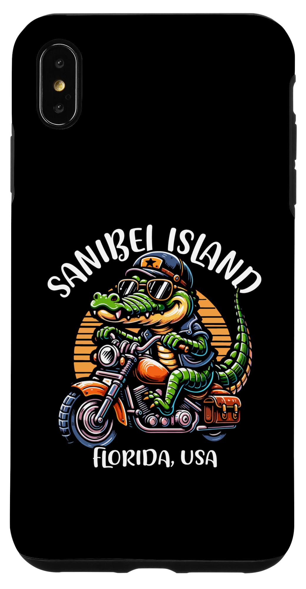iPhone XS Max Sanibel Island Florida USA Alligator Motorcycle Design Case