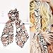Chiffon Ponytail Hair Scarf Scrunchies - 6 Packs Leopard Print Big & Long Scrunchie Hair Scarf, Leopard Ripple Bun Hair Ties Bobbles, Scarves for Women Girls Bow Ponytail Holder (Leopard Headband - D)