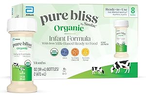 Pure Bliss by Similac Organic Infant Formula, Easy to Digest, USDA-Certified Organic, Ready to Feed, 2-fl-oz Bottle, Pack of 8