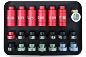 JOJOCY Headspace Gauge with 21 Inserts, Bullet Comparator Kit for .17 to .45 Calibers Measuring Caliber Tool with Tin Box Gau