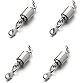Zpsolution Screw Locking Magnetic Necklace Clasps Safety Magnetic Jewelry Clasps and Closures 6mm Silver