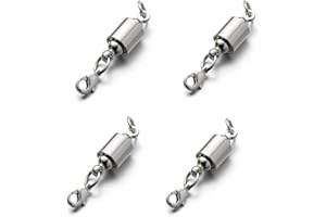 Zpsolution Screw Locking Magnetic Necklace Clasps Safety Magnetic Jewelry Clasps and Closures 6mm Silver