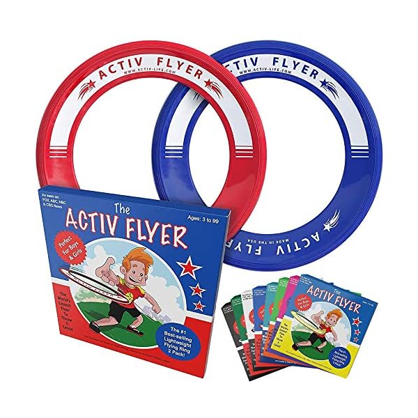 Activ Life Best Kid's Flying Rings [2 Pack] Fly Straight & Don’t Hurt - 80% Lighter Than Standard Flying Discs - Replace Screen Time with Healthy Family Fun - Get Outside & Play! - Made in USA