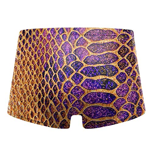 61tKB8JHBCL Traje de baño para hombre, estampado de serpiente, dorado, morado y dorado Traje de baño para hombre, estampado de serpiente, dorado, morado y dorado - Imagen 3