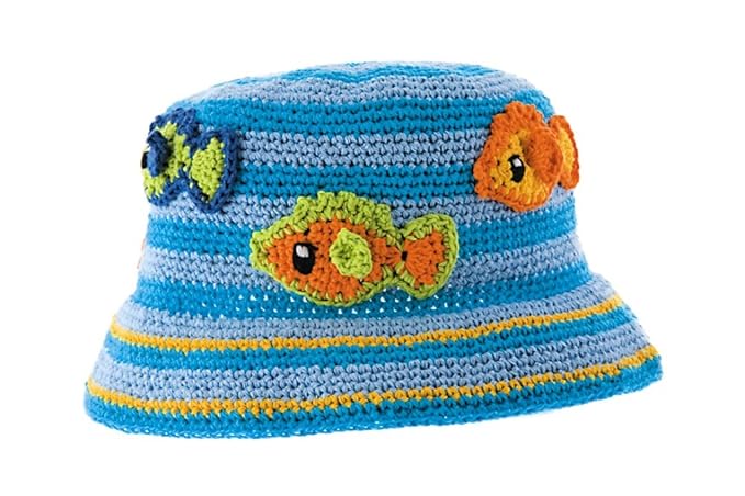 yellow and blue fish hat
