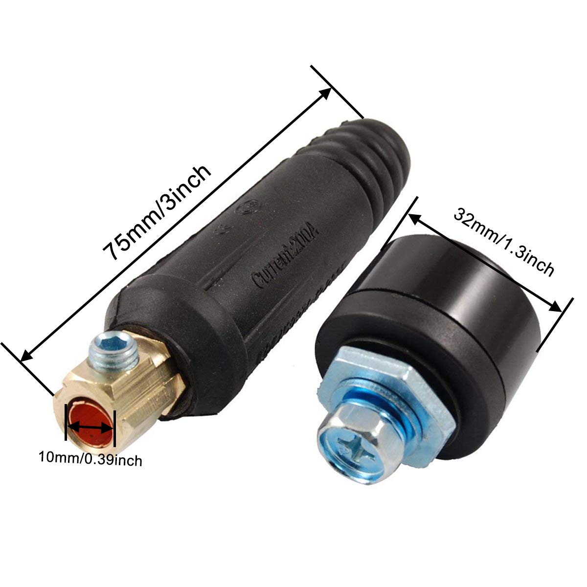 Welding Tools Comok 3 In 1 Brass Socket Welding Machine Cable Connector Adapter Welding Cable Panel Connector 2pcs Welding Equipment Accessories