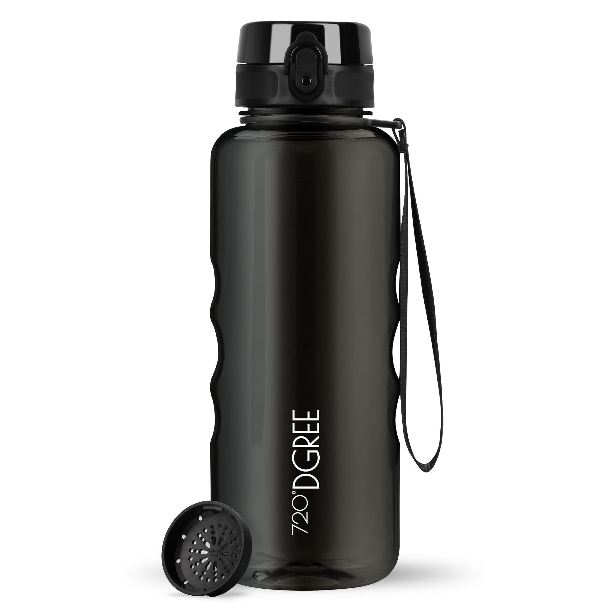 720°DGREE Water Bottle 1.5l “uberBottle“ crystalClear +Sieve - BPA-Free, Leakproof, Reusable Drinking Bottle - XL Sports Bottle for all Day Hydration, Gym, Fitness, Office, University, Hiking, Travel