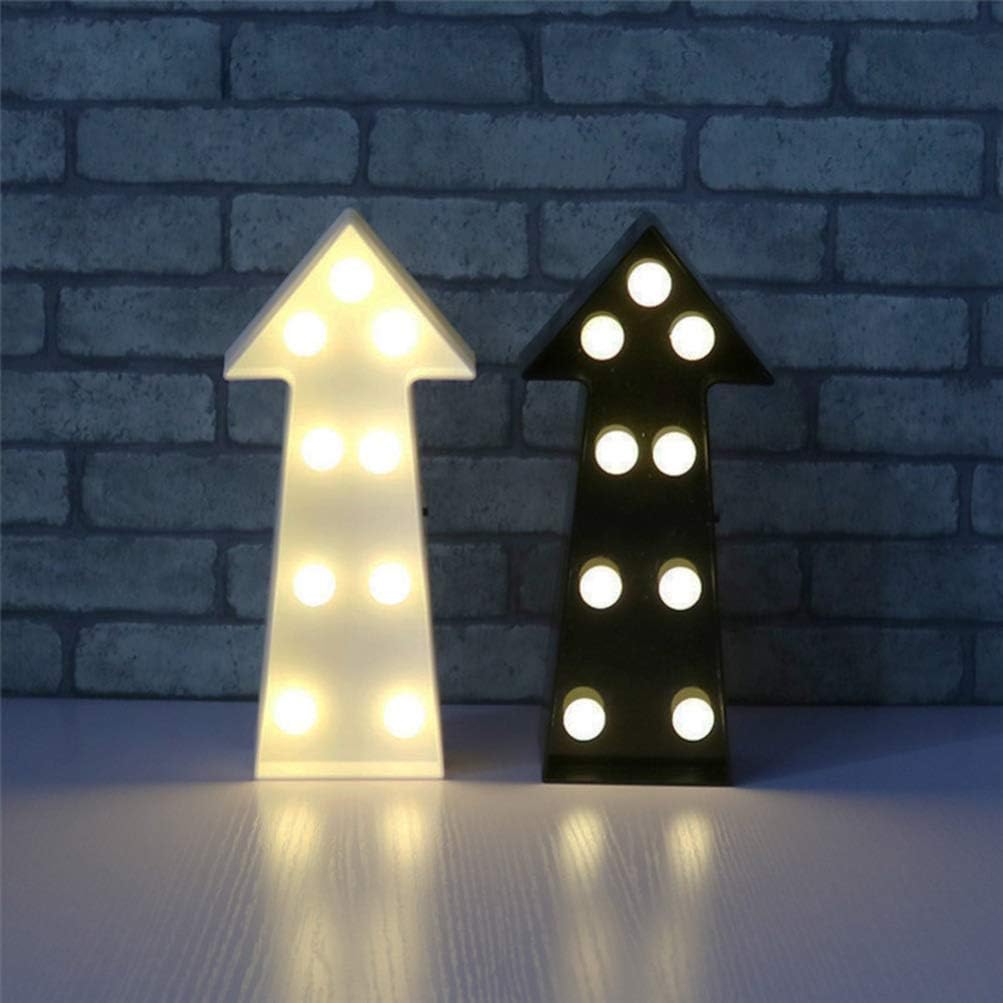Uonlytech Led Arrow Sign Light 3D Battery Operated Marquee Arrow Lamp for Kids Room Party Wedding Wall Decor Black 8.9 Inch - Image 3