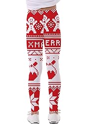 Timemory Girls Christmas Chic Leggings 3D Print