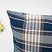 Jiuhong Cotton Linen Throw Pillow Covers Farmhouse Decor Checkers Plaids Square Cushion Case Home Decorative for Sofa Bedroom Car, 2 Pack (Navy, 18 x 18 Inch)