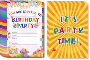 Birthday Invitation Cards -32PCS for Children,Birthday Party Invitation for Boys and Girls, Celebration Invitation for Teenag