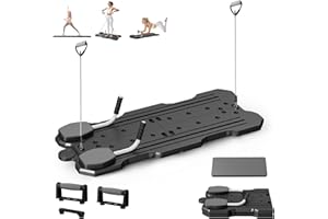 Folding 4 in 1 Pilates Machine, Abdominal Roller, Muscle Training Band, Elbow Support, Leg Press, For Weight Loss Equipment &
