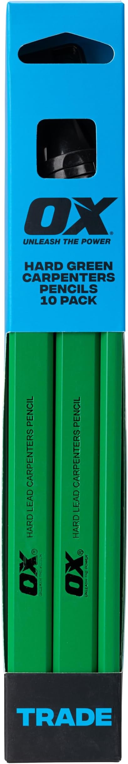 OX Tools OX Trade Hard Green Carpenters Pencils 10 Pack