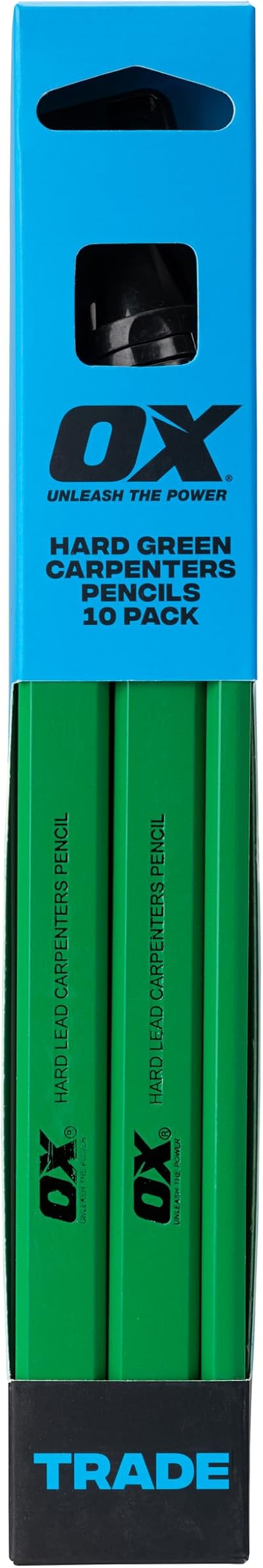 OX Tools OX Trade Hard Green Carpenters Pencils 10 Pack