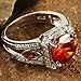 Psiroy Women's 925 Sterling Silver Plated Round Simulated Garnet Halo Anniversary Ring Size 7