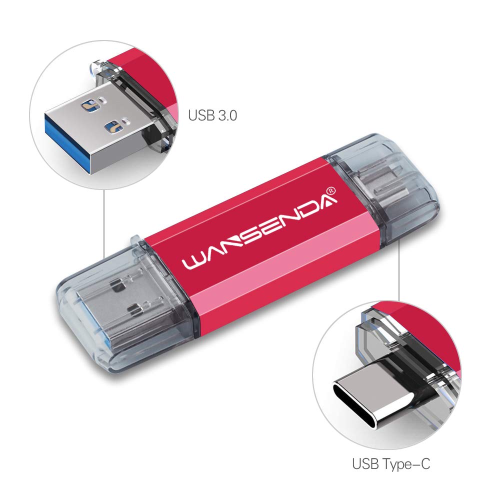 WANSENDA 64GB USB Stick USB 3.0 memory stick 64GB USB Type C Pen Drive OTG Flash Drive For Type-C Android Devices/PC/Mac