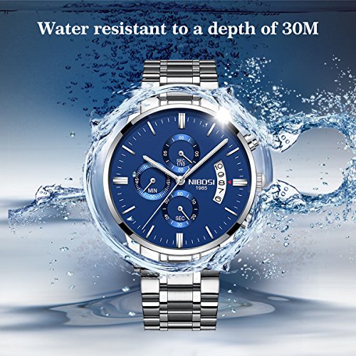 HOMVAN Unisex Uhr Analoges Quarzwerk mit Rostfreier Stahl Armband HOEP-07