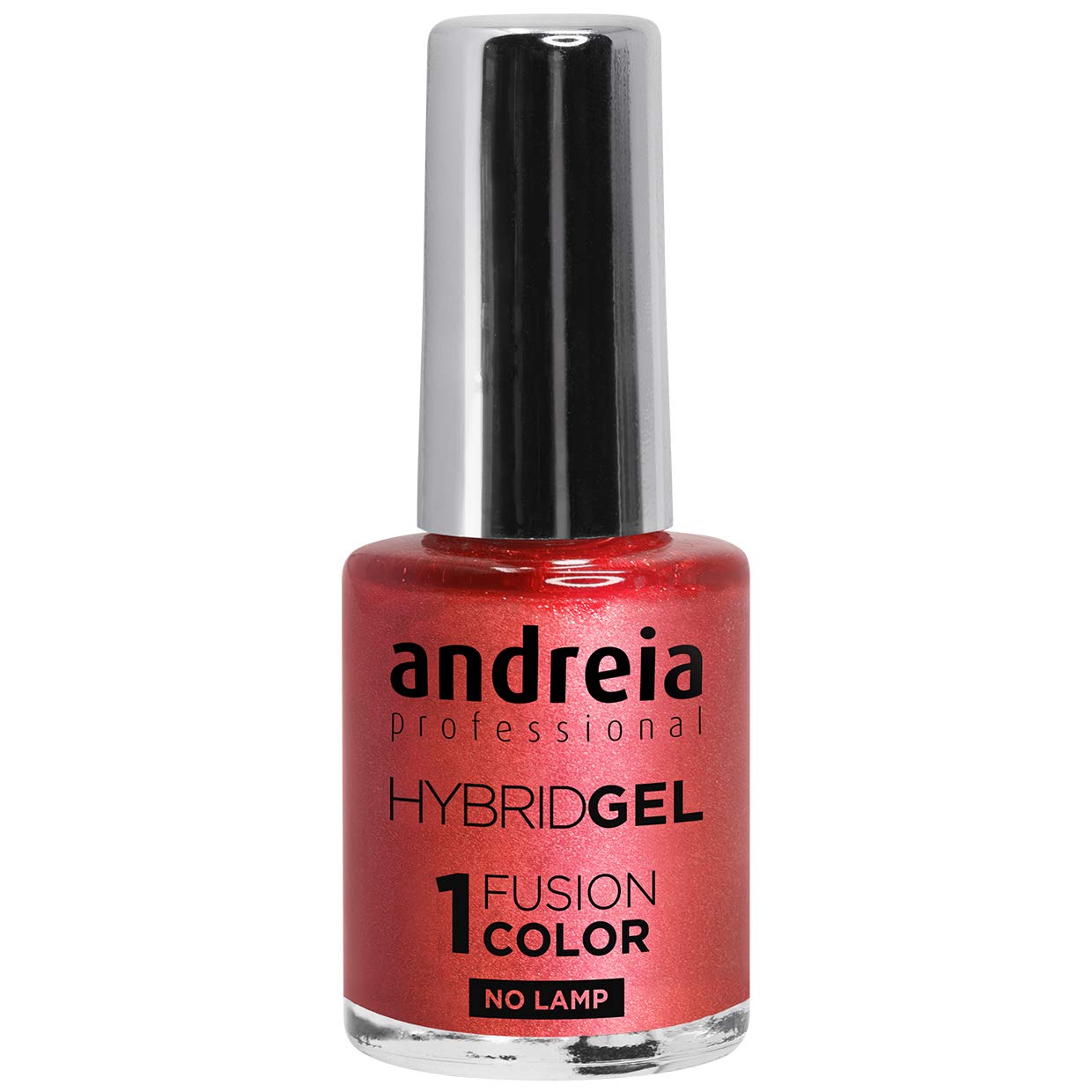 Andreia Professional Hybrid Gel Nail Polish - 2 Steps and No Lamp Required Long Lasting and Easy Removal - Fusion Colour H50 Coral Shimmer