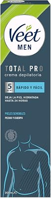 Men Crema Depilatoria Masculina para Pecho Espalda Brazos y Piernas, Pieles Sensibles, 200ml