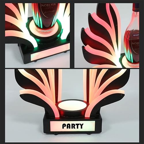 Rechargeable LED Champagne Bottle Presenter – Flashing Colored Light Display Holder For Wine, Whisky, Party & Bar Decor