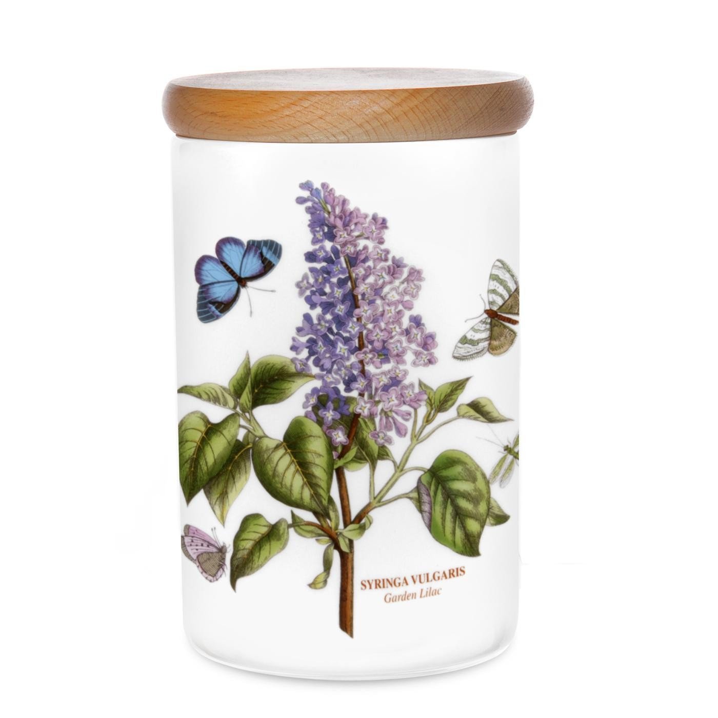 Portmeirion x Botanic Garden Storage Jar - Airtight Earthenware Jar, Garden Lilac Motif, Durable and Stylish, Suitable for Keeping Coffee, Tea, Sugar, or Snacks Fresh