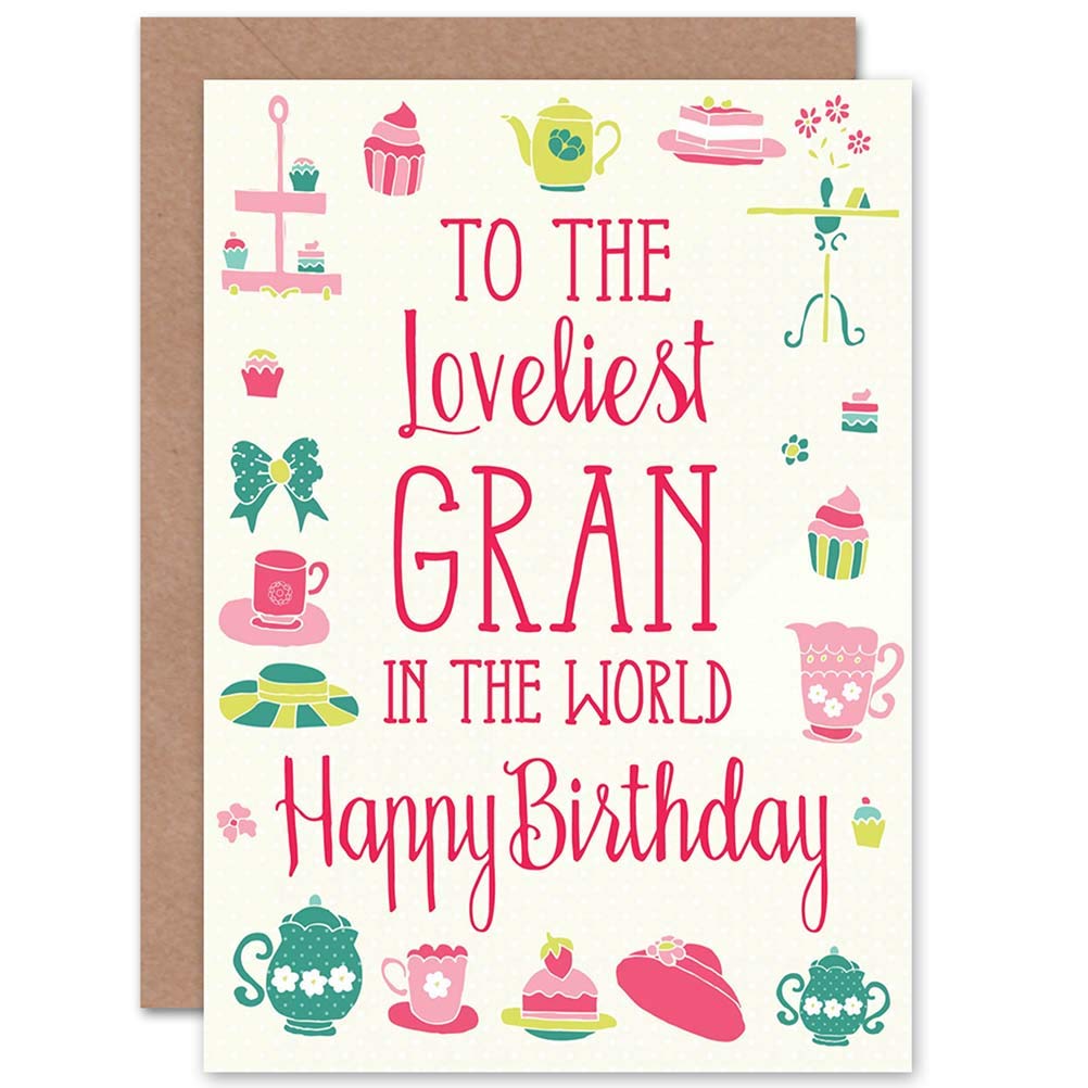 Wee Blue Coo CARD BIRTHDAY HAPPY GRANDMOTHER GRAN LOVELIEST WORLD GIFT CP2695