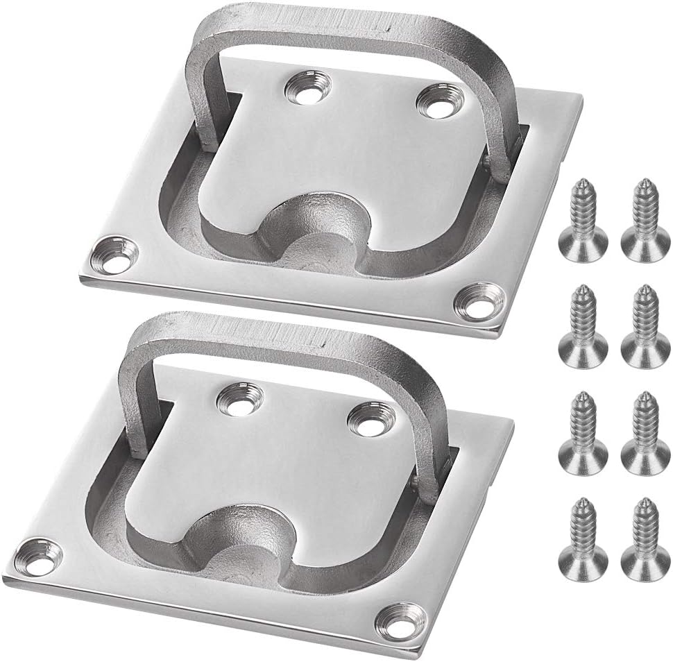FinYii 2Pack Boat Flush Ring Pull, Flush Mount 316 Stainless Steel Lift