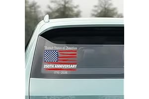 MGARDENMYI America 250th Anniversary Decal The Independence of USA Sticker 1776-2026 American Flag Decal, United States Patriotic Vinyl Bumper Sticker for Water Bottle Tumbler Helmet Car Windows (S-30x30cm)