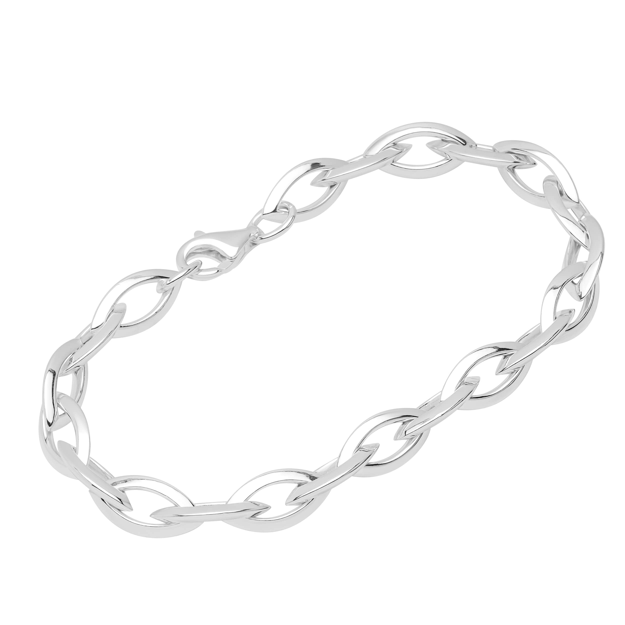 NKlaus 925 Sterling Silver 20cm anchorchain bracelet for ladies 13242