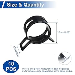 MroMax 10Pcs 1.06"(27mm) ID Spring Band Hose