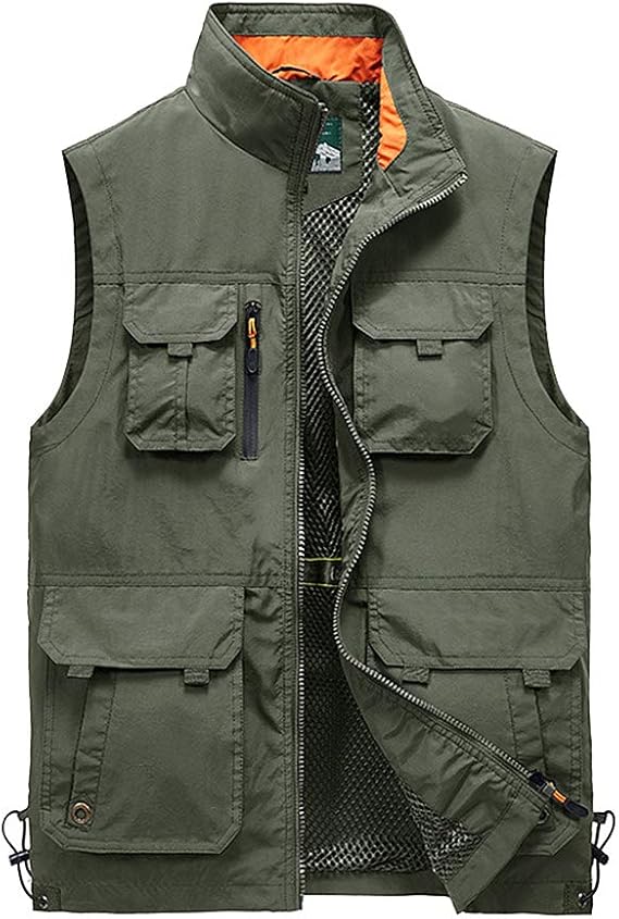 Mens Multi Pockets Body Warmer Waistcoat Hiking Hunting Fishing Gilet