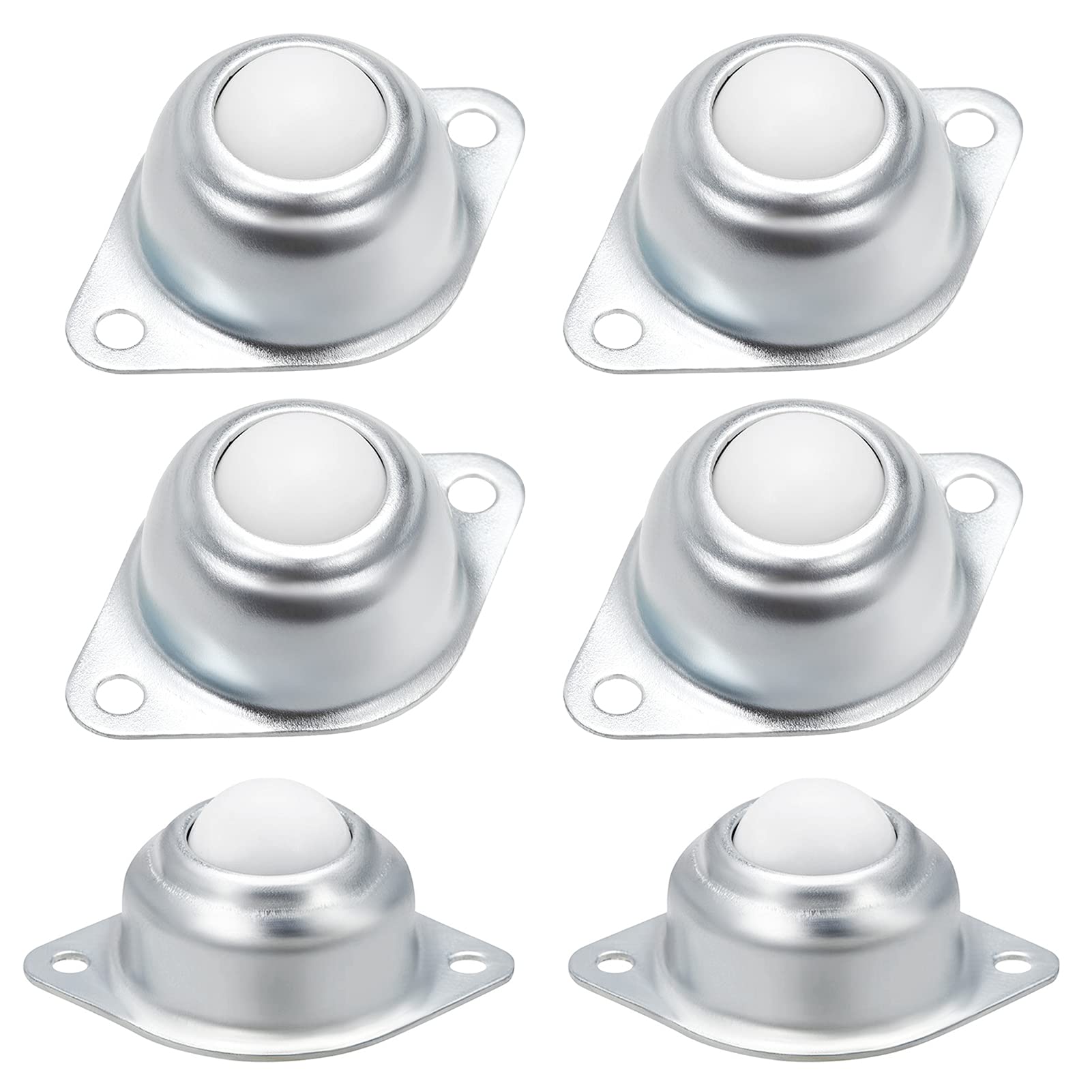 BLLREMIPSUR Pack of 6 Ball CastorsFurniture Ball Castors Furniture Castors Swivel Castors Flat Ball Roller Bearing Furniture CastorsFurniture Luggage & Conveyor Belts Mounted Roller Bearing, Silver