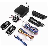 3T6B Passive Keyless Entry System for DC12V Universal Cars, PKE Engine Starter Push Button Vehicles Start/Stop Kit Safe Lock with 2 Smart Key
