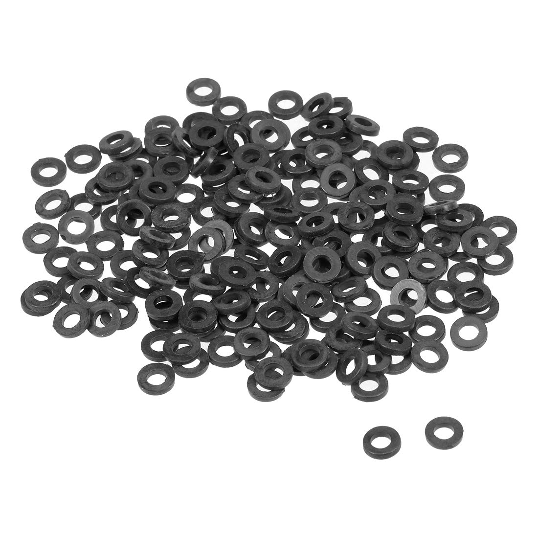 sourcing map Nylon Flat Washers 5mm OD 2.5mm ID 1mm Thickness for Faucet Pipe Water Hose, Pack of 200