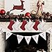 LimBridge Christmas Mini Stockings, 6 Pack 7 inches Knitted Knit Rustic Holiday Decorations for Family Home, White and Red